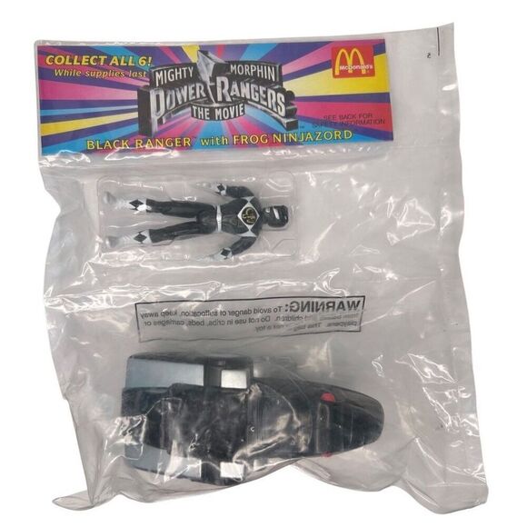 McDonalds Mighty Morphin Power Rangers 3 Pc Lot White, Pink, Black Ranger 1994 - Picture 4 of 9
